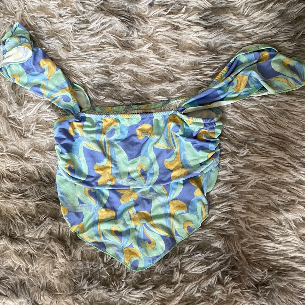 Urban outfitters multi color off the shoulder crop top